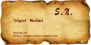 Sógor Noémi névjegykártya
